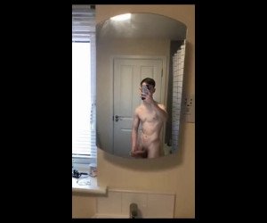 19yo hung twink strokes cock